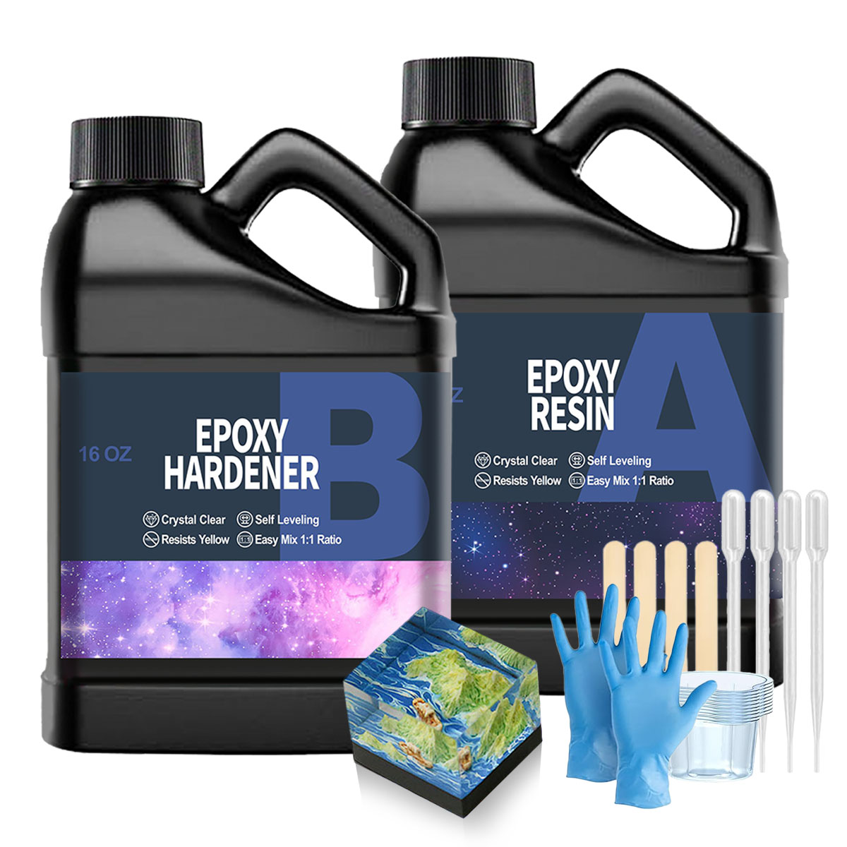 Resin Kit Cast - 32OZ Transparante Epoxyhars Kit, Niet-Geelwordende, Belloofrije