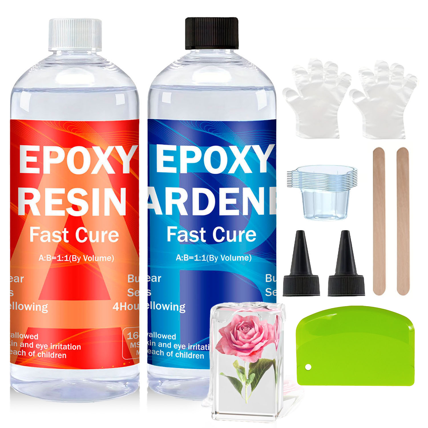Resin Kit Cast - Transparante epoxyhars kit 8oz/16oz/32oz, bubbelvrij, anti-vergeling,