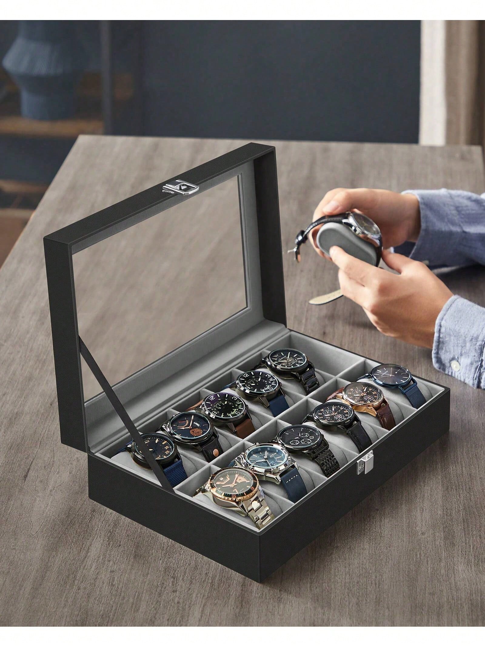 12-vakjes afsluitbare horloged - Model Kit Display recensie en prijs