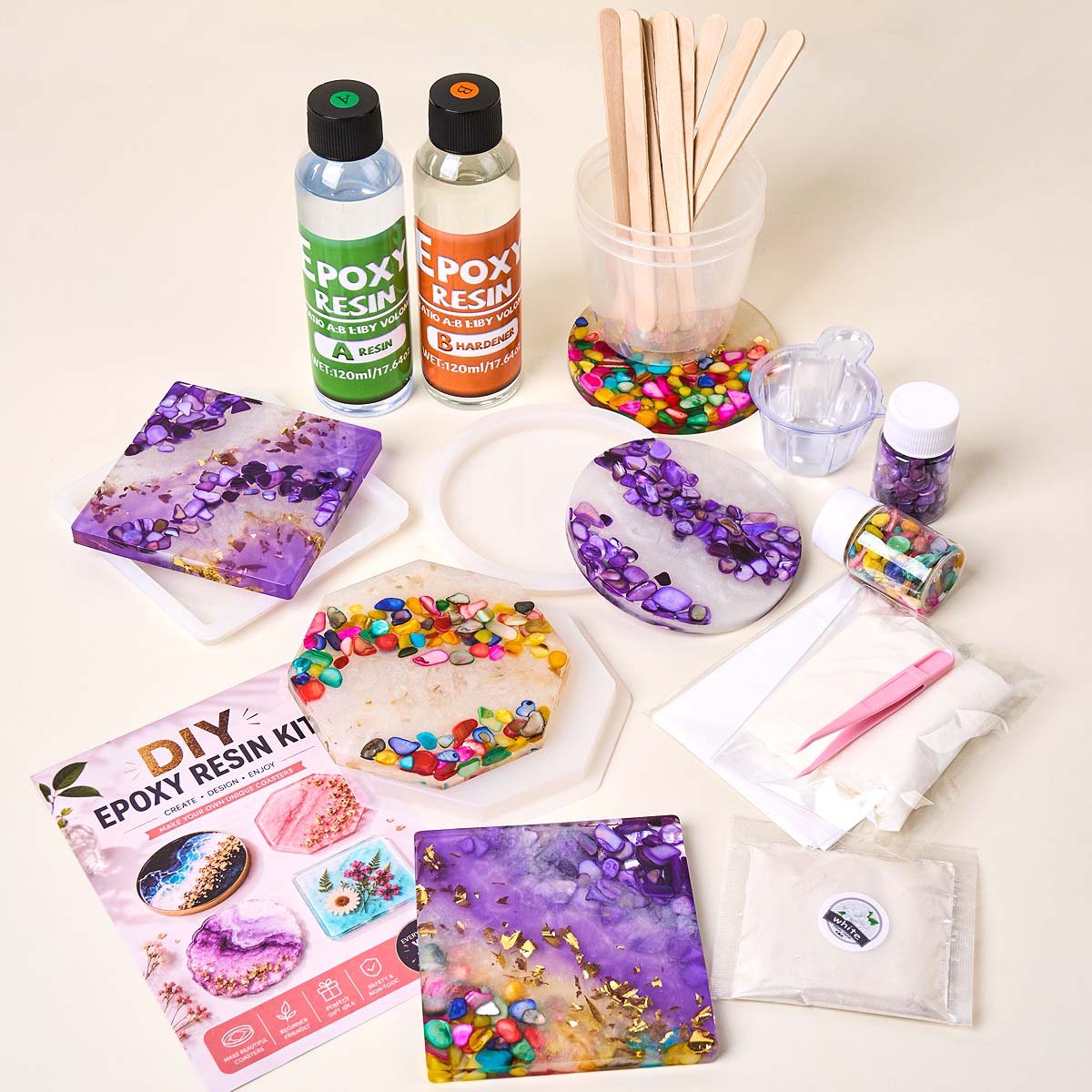 Epoxyhars Coaster Maakset met  - Resin Kit Cast recensie en prijs