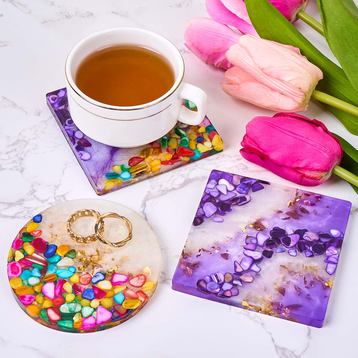 Epoxyhars Coaster Maakset met  - Resin Kit Cast recensie en prijs